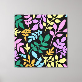 Colorful foliage in black background canvastryck