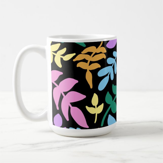 Colorful foliage in black background kaffemugg (Vänster)
