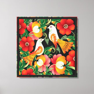 Colorful Folk Art Canvastryck