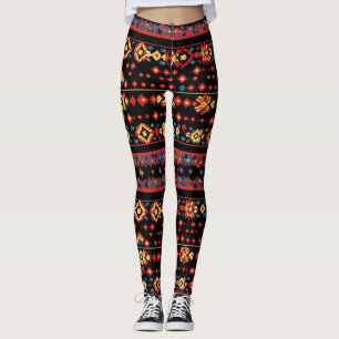 Colorful Folk Mönster Leggings