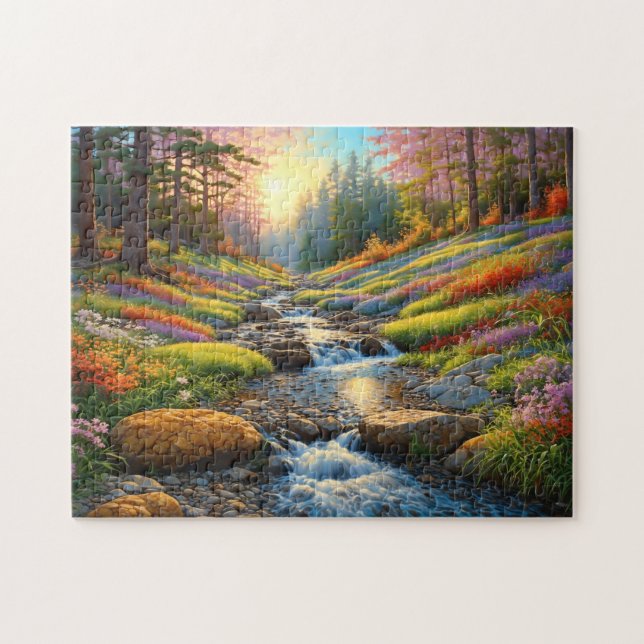 Colorful Forest Flowers Art Pussel (Horisontell)