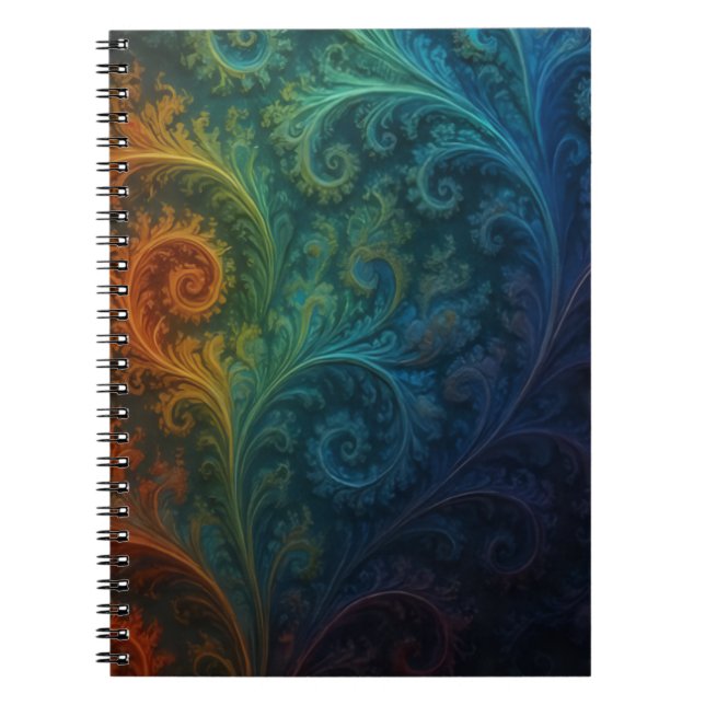 Colorful Fractal Notebook Anteckningsbok (Framsidan)