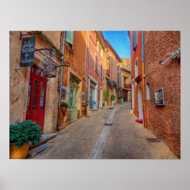 Colorful Fransk Hillside Town Poster (Framsidan)