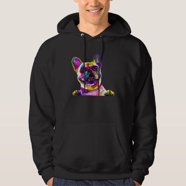 Colorful frenchie  french bulldog owner hoodie (Framsida)