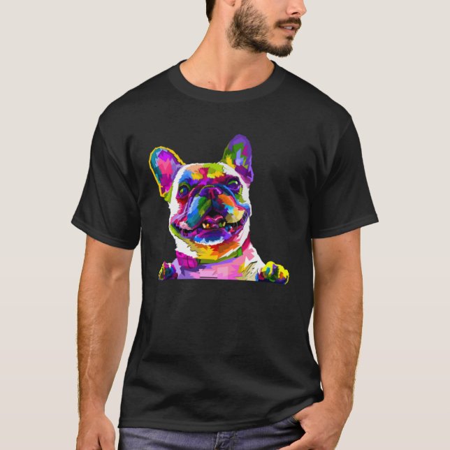 Colorful frenchie  french bulldog owner t shirt (Framsida)