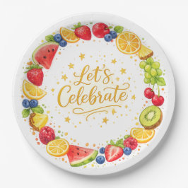Colorful Fruit Party Paper Plates Set