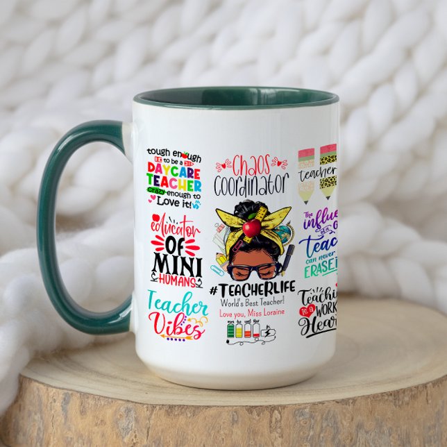 Colorful Funny Best School Teacher-uppskattning Mugg (Skapare uppladdad)