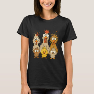 Colorful Funny Eagerlys Chicken Art Crazy Chickens T Shirt