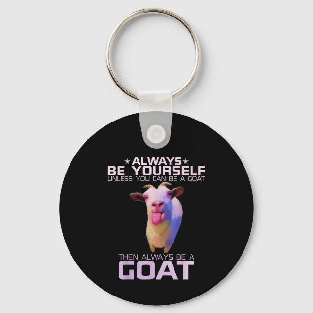 Colorful Funny Goat Gift Nyckelring (Framsida)