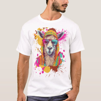 Colorful Funny Llama T-Shirt | Cute Snyggt Animal