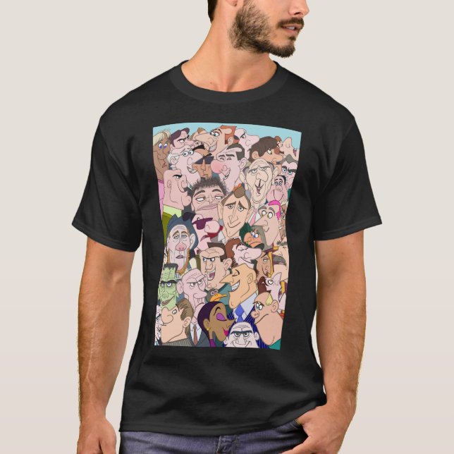 Colorful Funny Tecknade figurer T Shirt (Framsida)