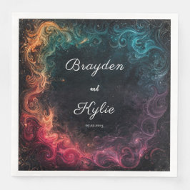 Colorful Galaxy Swirl Bröllop Napkins Pappersservett