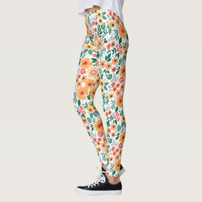 Colorful Garden Bouquet Mönster Leggings (Vänster)