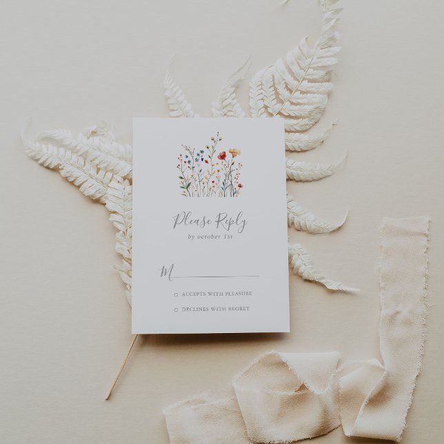 Colorful Garden wildflower RSVP OSA Kort (Skapare uppladdad)