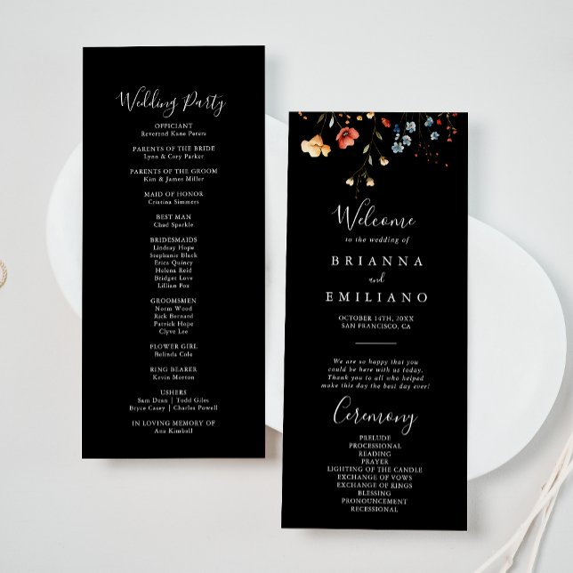 Colorful Garden wildflower Wedding Program (Skapare uppladdad)
