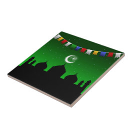 Colorful Garland with Mosque Kakelplatta
