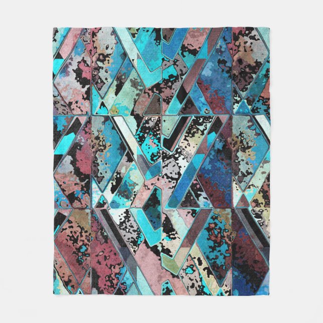 Colorful Geometric Abstract Pattern Fleecefilt (Framsidan)