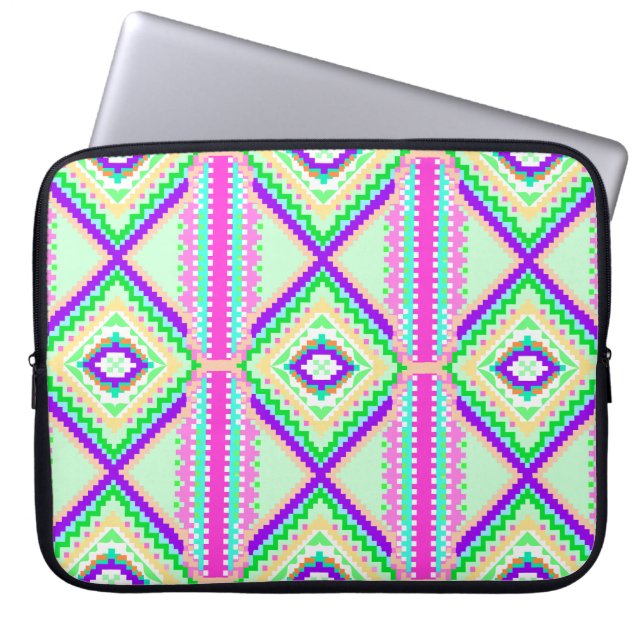 Colorful Geometric Boho Pattern Laptop Fodral (Framsidan)