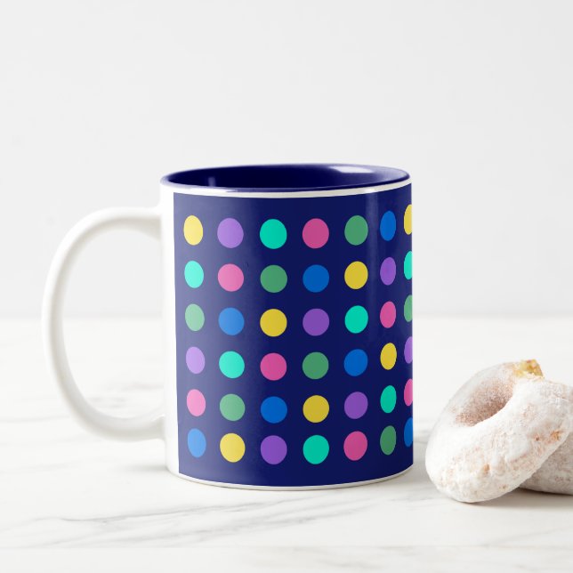 Colorful Geometric Dots Drinkware Design -  Två-Tonad Mugg (Med munk)