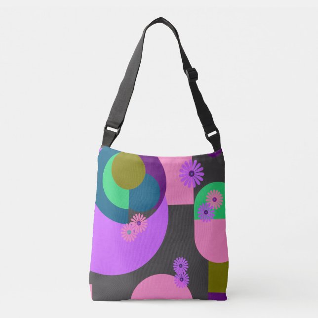 Colorful Geometric Floral Abstract Tote Bag Axelväska (Framsida)