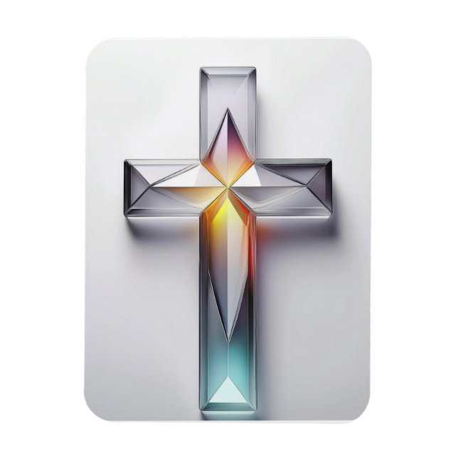 Colorful Geometric Gemstone Christian Kor Magnet (Vertikal)