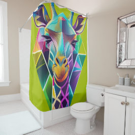 Colorful Geometric Giraffe Head