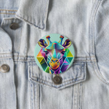 Colorful Geometric Giraffe Head