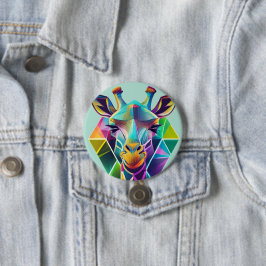Colorful Geometric Giraffe Head Knapp