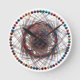 Colorful Geometric Mandala - Retro Modern Rund Klocka