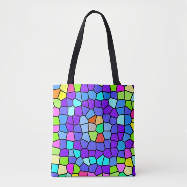 Colorful Geometric Mosaic Tote Tygkasse (Framsida)