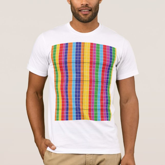 Colorful Geometric Pattern T-Shirt | Modern Rainbo (Framsida)