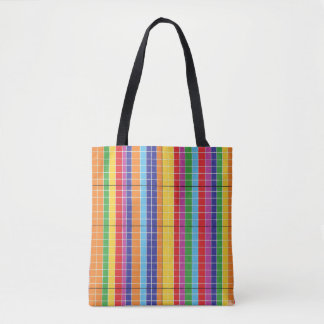 Colorful Geometric Pattern Tote Bag – Modern Rainb Tygkasse