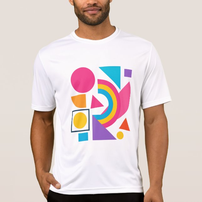 Colorful Geometric Shapes – Abstract Modern Design T Shirt (Framsida)