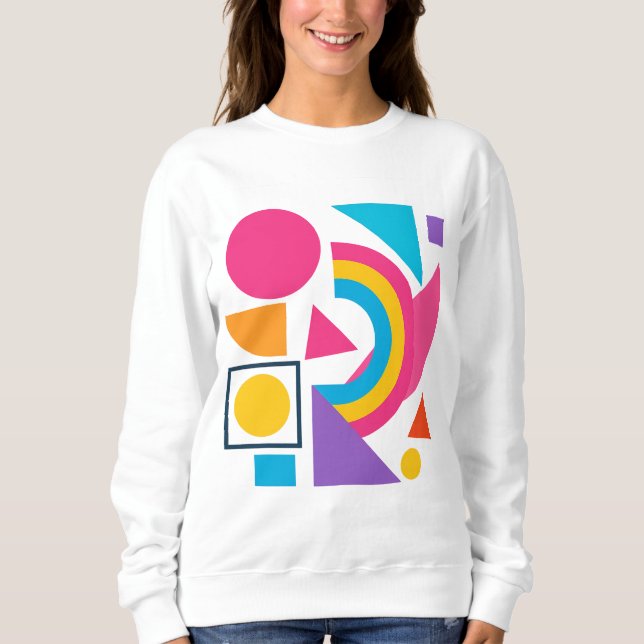 Colorful Geometric Shapes – Abstract Modern Design T Shirt (Framsida)