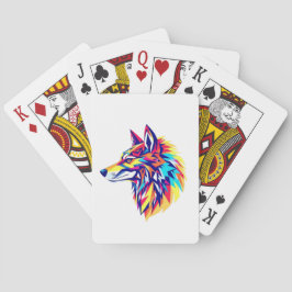 Colorful Geometric Wolf Classic Playing Cards Casinokort