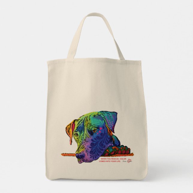 Colorful George Tote Bag Tygkasse (Baksida)