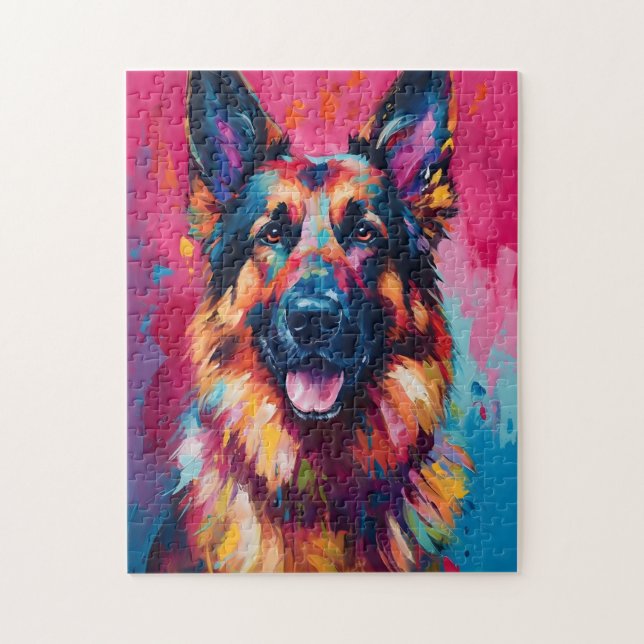 Colorful German Shepherd Pussel (Vertikal)