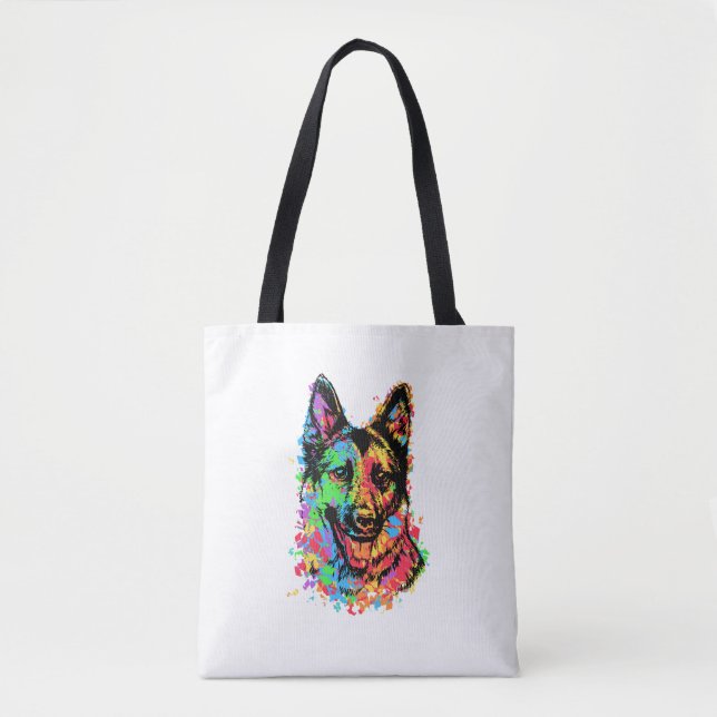 Colorful German Shepherd Tygkasse (Framsida)