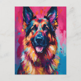 Colorful German Shepherd Vykort