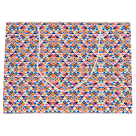Colorful gift bag with geometric pattern