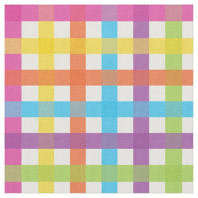 Colorful Gingham Tyg (Närbild)
