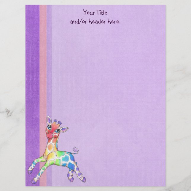 Colorful Giraffe Letterhead Brevhuvud (Framsida)