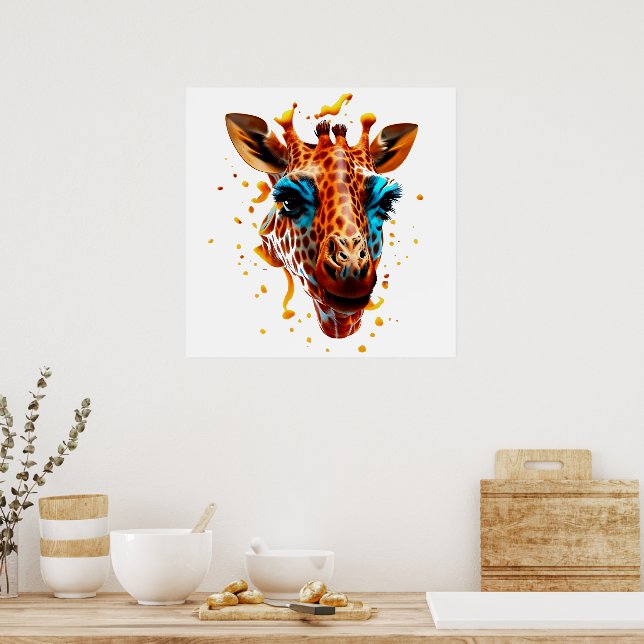 Colorful Giraffe Poster (Kök)