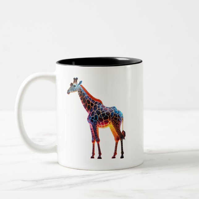 Colorful Giraffe Två-Tonad Mugg (Vänster)