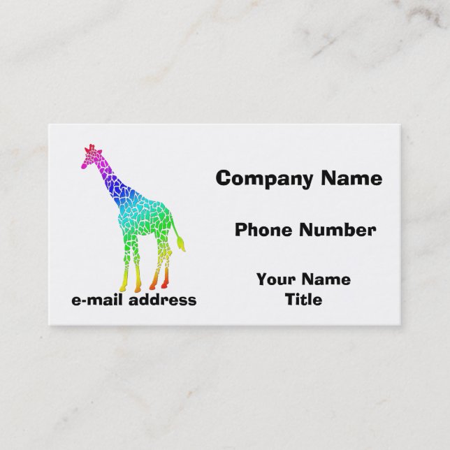 Colorful Giraffe Visitkort (Framsida)