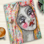 Colorful Girl Mime Clown Whimsical Abstrakt Art Pussel<br><div class="desc">Denna viskartade design skapas från min ursprungliga mime clown-flicka med ett hjärta och ett budskap om kärlek och positivitet på hennes läppar och en färgstark blandad medibakgrund med en fjäril som gör hennes hår.</div>