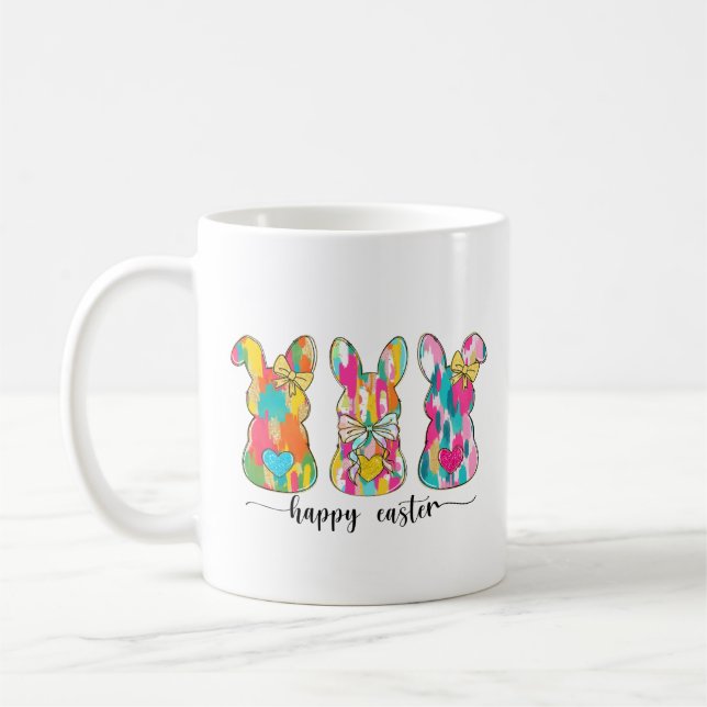 Colorful Glad påsk Bunny Kaffemugg (Vänster)