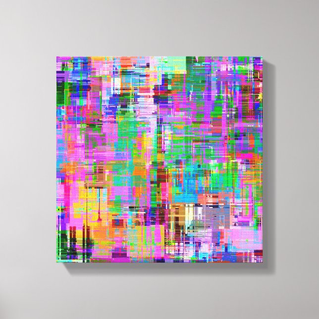 Colorful Glitch Skärm Art Canvastryck (Framsida)