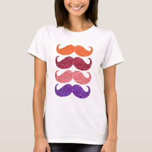 Colorful Glitter Mustache Tröja