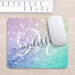 Colorful Glitter Söt Bokeh Monogrammed Musmatta<br><div class="desc">Anpassa enkelt den här eleganten färglös bokeh glitter mönster med ditt eget namn och/eller monogram.</div>